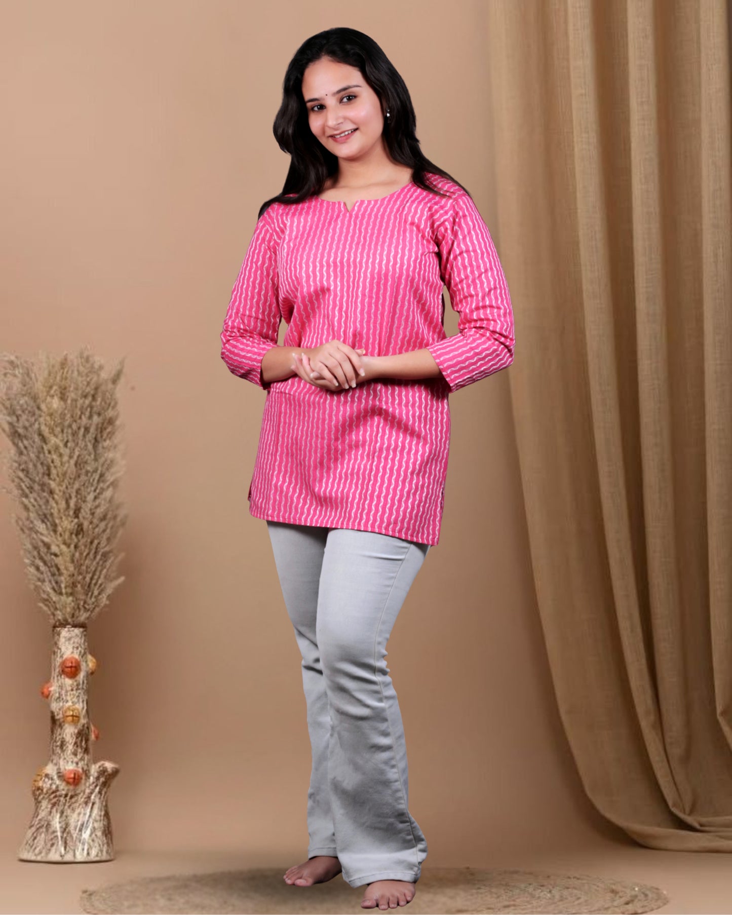 Dark Pink Short Kurti
