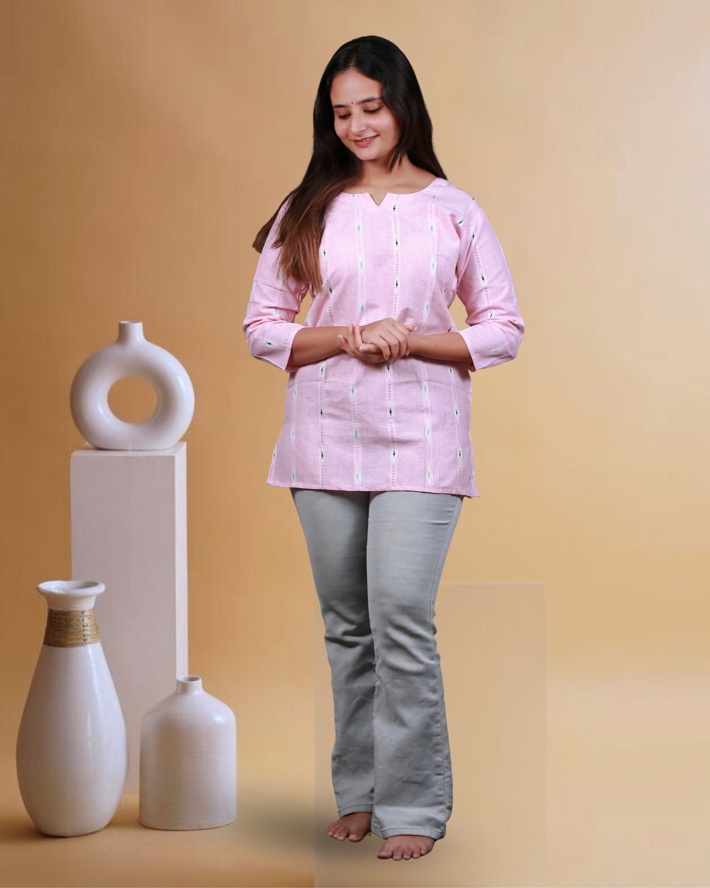 Baby Pink Short Kurti