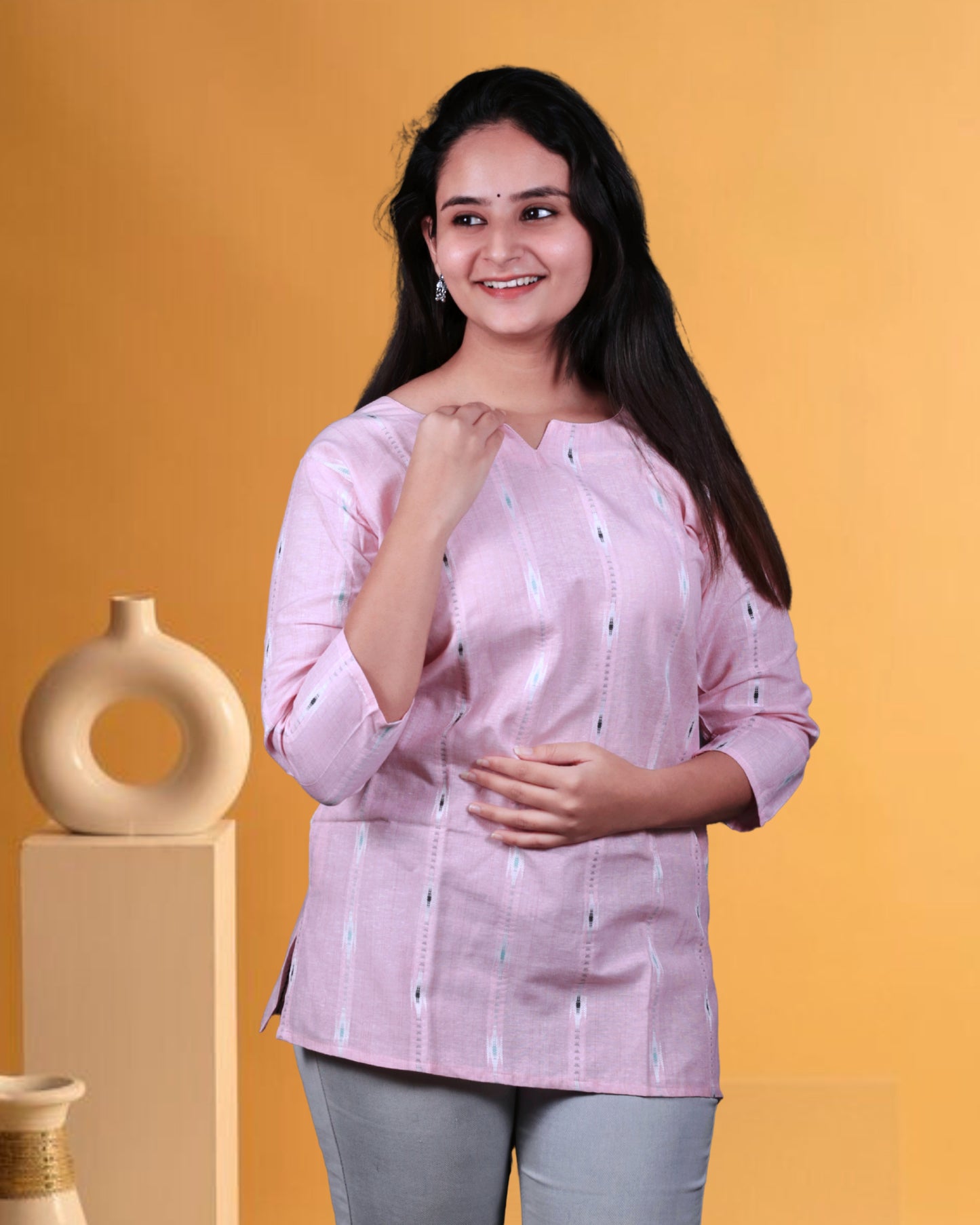 Baby Pink Short Kurti