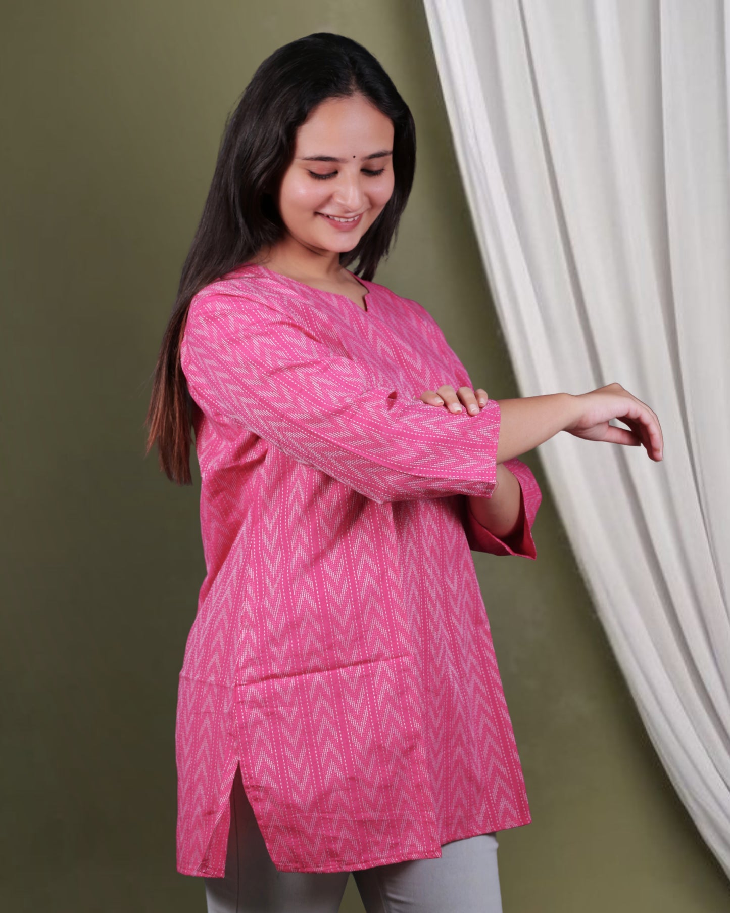 Dark Pink Tringular Kurti