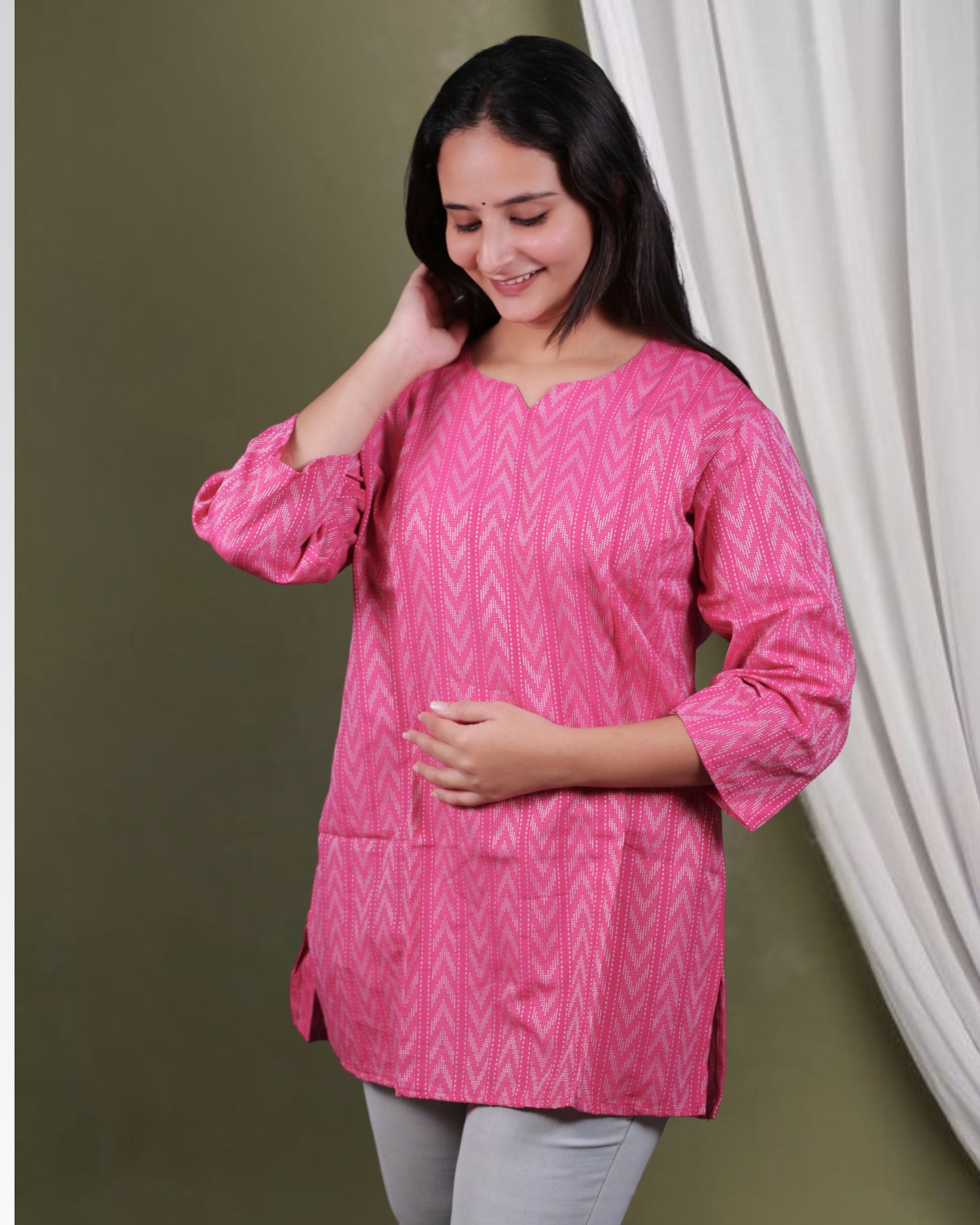 Dark Pink Tringular Kurti